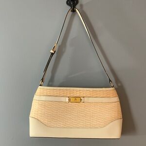 Etienne Aigner Cream and Tan Shoulder Bag Vintage Classic Everyday Purse